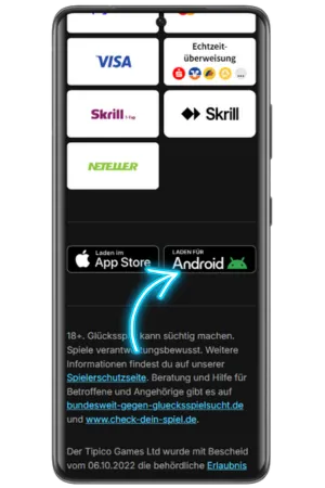 Tipico Android Download Button