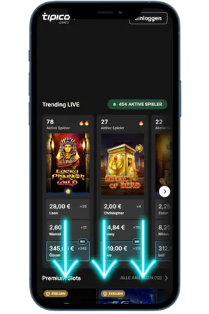 Tipico iOS Casino Hauptseite