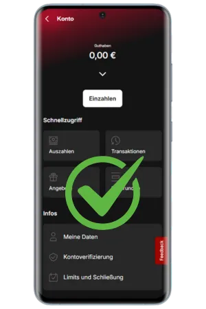 Tipico Login erfolgreich Dashboard