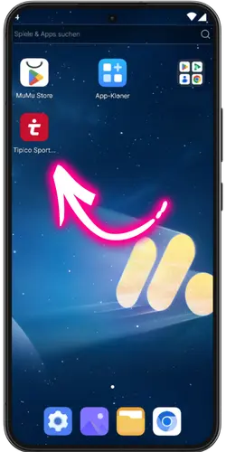 Tipico Android App Die App befindet sich auf Ihrem Telefon